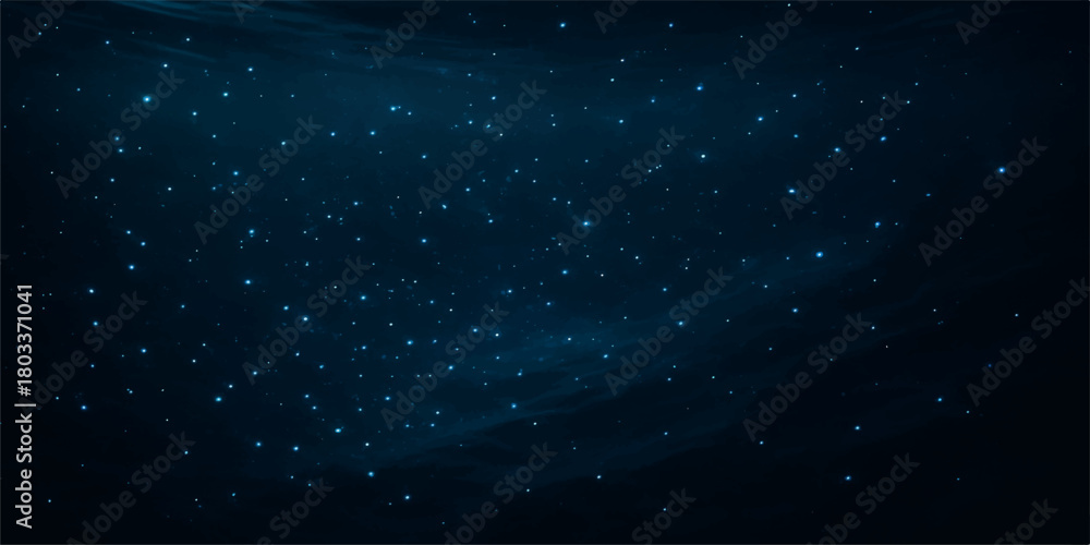 Fototapeta premium Blue starry space background with clouds