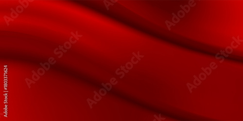 Abstract background, fabric waves or wavy lines, red silk or colored textiles for background. Elegant red background or dark wallpaper.
