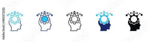 Critical thinking icon pack in multiple styles