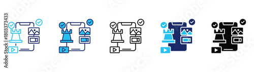 Content strategy icon pack in multiple styles