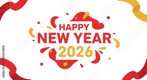 Celebrate a vibrant Happy New Year 2026 with this festive, celebratory design perfect for greeting cards, social media posts, and event promotions!