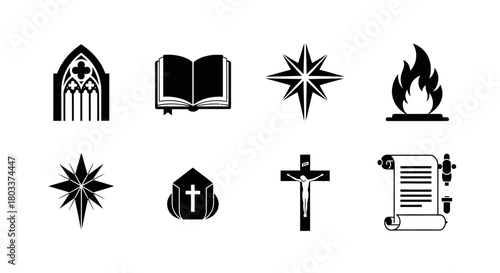 Religious Icons A Collection of Christian Symbols Representing Faith, Worship, and Spirituality