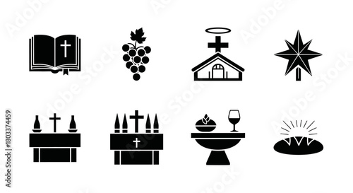 Christian Symbols Collection Spiritual Icons for Religious Projects and Inspiration