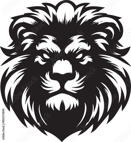 monochrome of head lion mascot