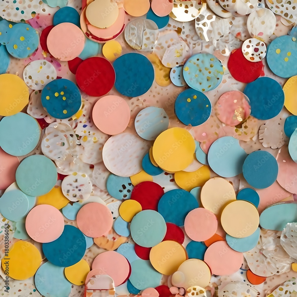 Fototapeta premium Abstract geometric confetti pattern, clean background, template-friendly