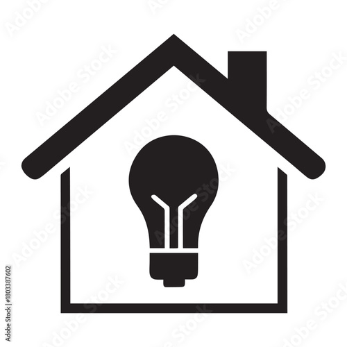 light bulb with house symbol