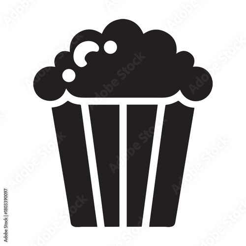 Popcorn box silhouette vector, popcorn box symbol vector illustration