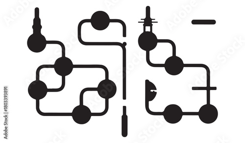  Abstract black and white interconnected dots and lines forming a complex network pattern