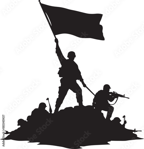 silhouette of a man with a flag of egypt