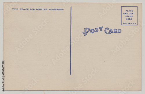 Blank Vintage Postcard Back