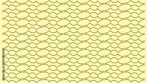 Seamless Abstract Wavy Lines Pattern, Olive Green on Pale Yellow Background