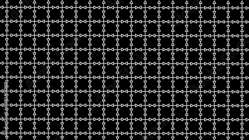 Wallpaper Mural Seamless Geometric Hourglass and Arrow Grid Pattern, White Outline on Black Background Torontodigital.ca