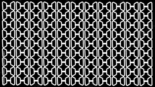 Wallpaper Mural Seamless Geometric Interlocking Chain Link Pattern, White on Black Background Torontodigital.ca