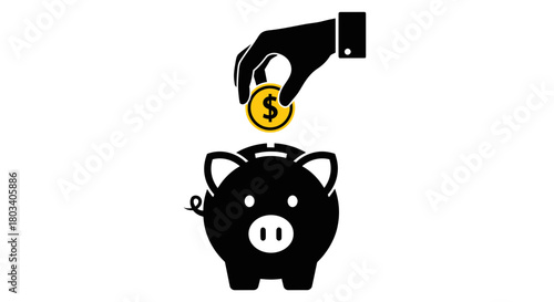 Save money with a cute piggy bank investment and financial freedom