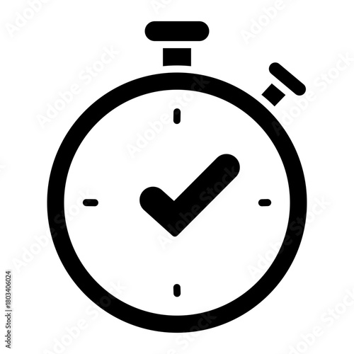 Clock Timer Check Mark Glyph