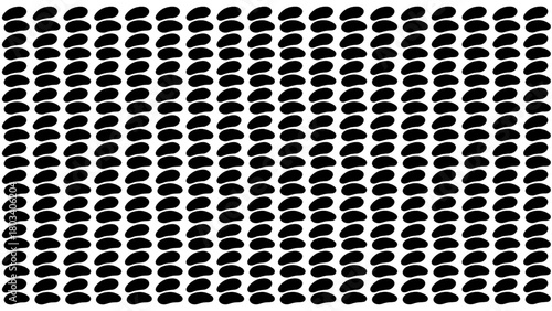 Seamless Repeating Organic Bean Shapes Pattern, Black and White Abstract Background