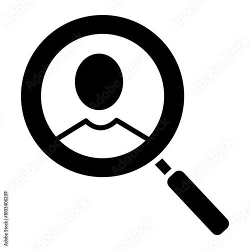 Job Recruitment Search Magnifier Glyph