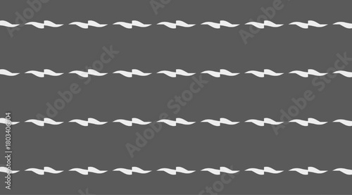 Seamless Simple Abstract Wavy Stripes Pattern, White on Charcoal Gray Background