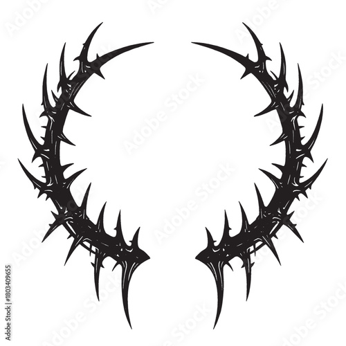 tribal circular border spike frame vintage frame throne ornament frame