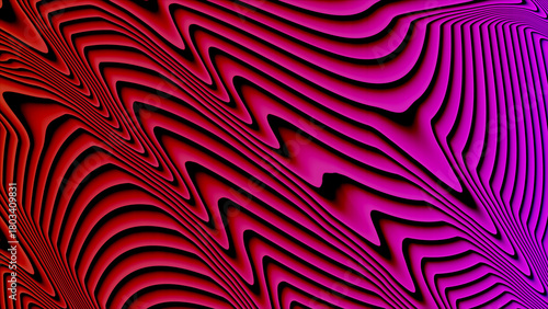 Abstract wavy lines in vibrant purple and red hues
