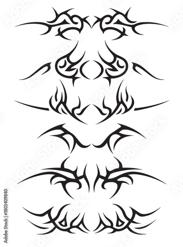 tribal tattoo vector, spike tribal border, tribal boundary line