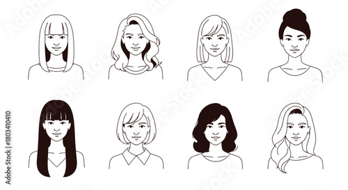 Diverse women portraits for beauty product marketing and social media