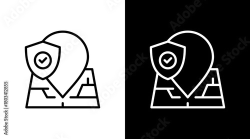 Safe Zone  White Icon Set Design