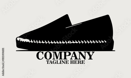 casual slip-on espadrille shoe in side view vector illustration, shoe icon and shoe logo art