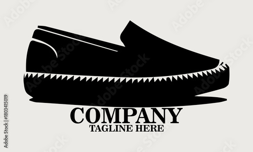 casual slip-on espadrille shoe in side view vector illustration, shoe icon and shoe logo art