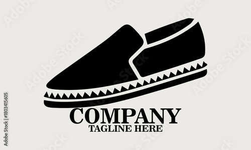casual slip-on espadrille shoe in side view vector illustration, shoe icon and shoe logo art