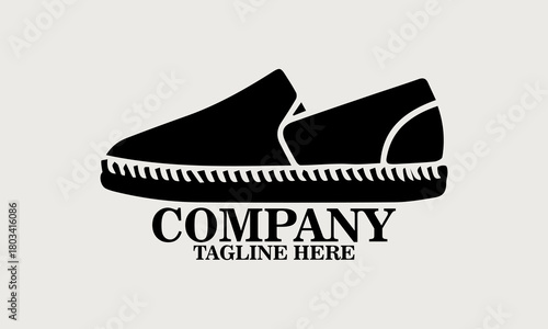 casual slip-on espadrille shoe in side view vector illustration, shoe icon and shoe logo art