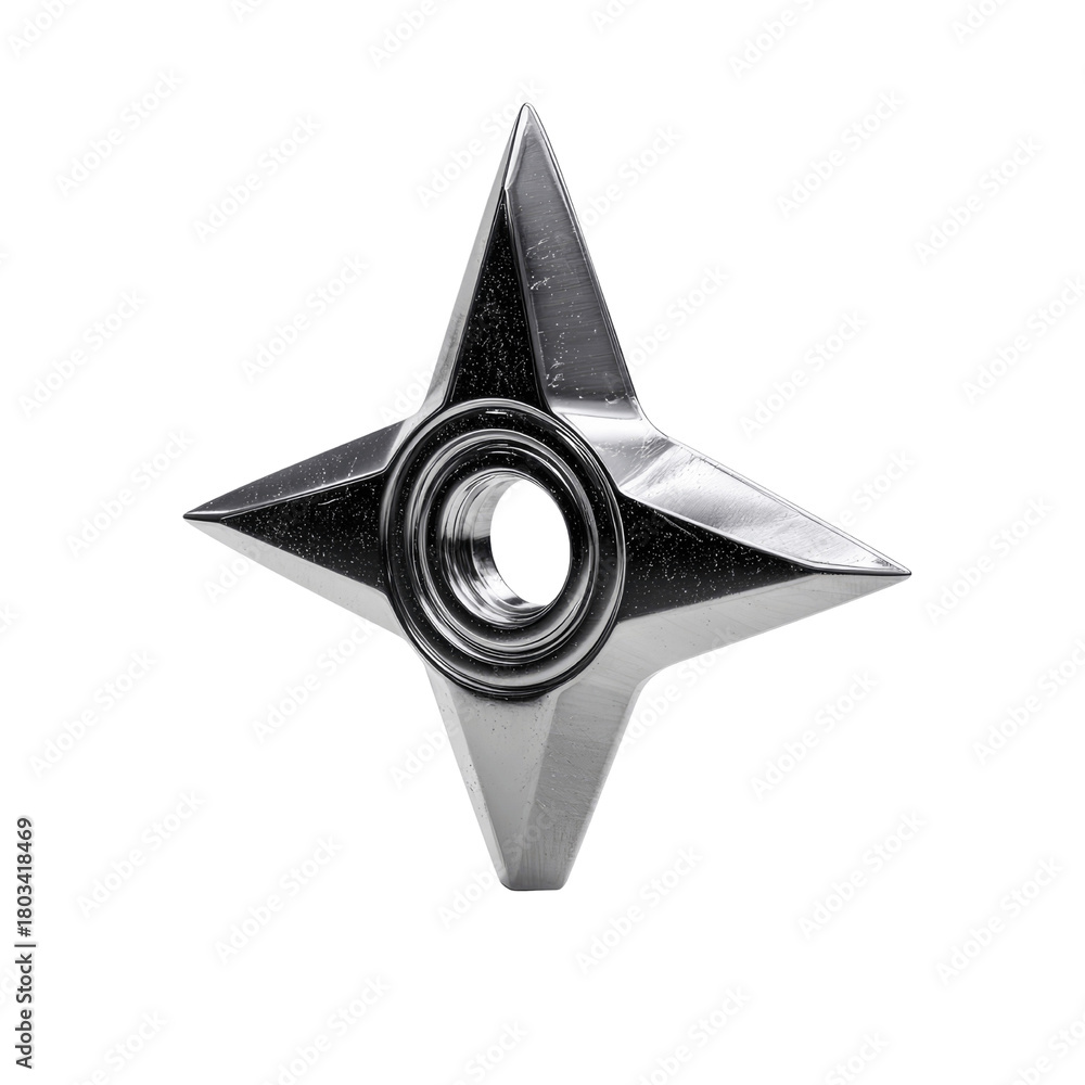 Naklejka premium Silver Shuriken Star