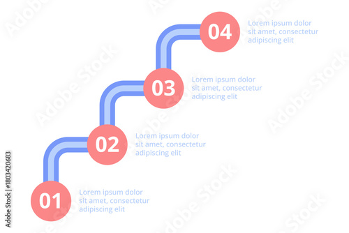 Infographic illustrating four-step process for achieving success. Each step clearly numbered and detailed, guiding reader through necessary actions for success