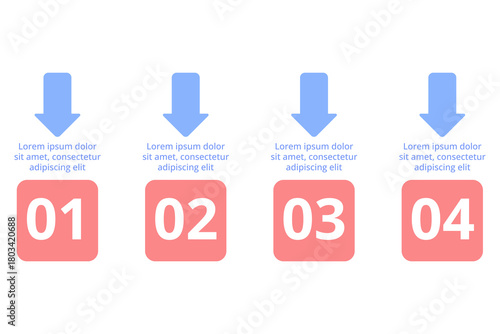 Infographic outlining four clear steps for reaching your goals. Each step numbered and presented with simple design, emphasizing ease of understanding for all viewers