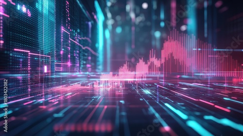 Wallpaper Mural Digital financial data analysis displaying market trends Torontodigital.ca