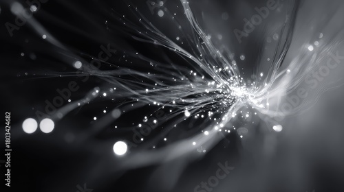 Fiber optic diverging lines transmitting global data