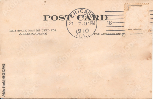 Blank Vintage Postcard Back