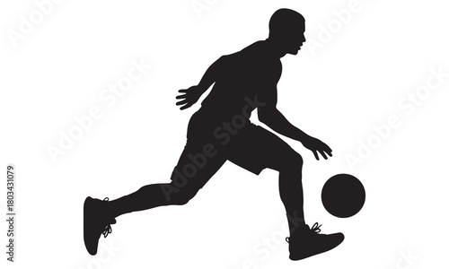 Dynamic basketball player silhouette in action silhouette