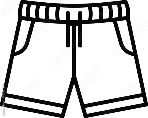 Running Shorts Line Icon. Casual Summer Beach Wear Vector Outline Garment.