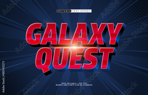 galaxy quest editable rocket text effect with futuristic lighting