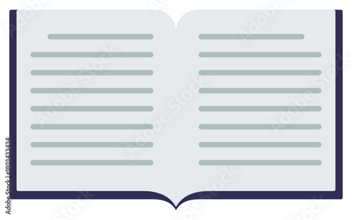 Open book icon vector isolated on white background.