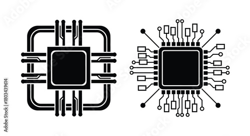 Computer chip technology vector illustration cpu processor design