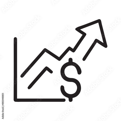 Growth and Finance Outline icon