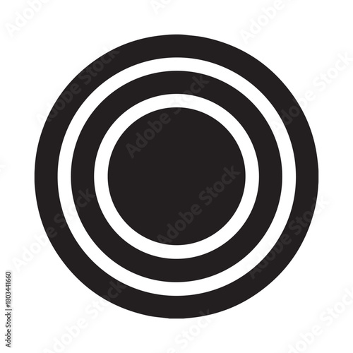 Concentric circles target symbol simple black and white abstract geometric shape for design and branding concepts