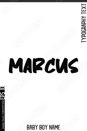 Marcus     -Fancy and Modern Baby Boy Name Vector Stylish Bold Text Typography