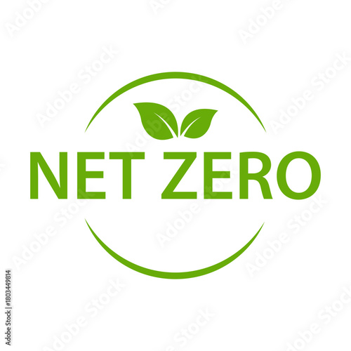 net zero carbon footprint icon vector emissions free no atmosphere pollution CO2 neutral stamp for graphic design, logo, website, social media, mobile app, UI