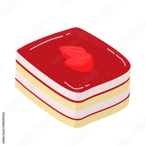 piece of strawberry short cake