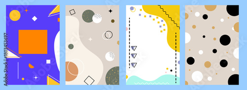 A set of abstract backgrounds with geometric elements.Vector illustration