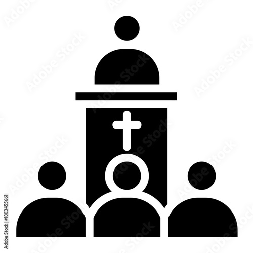 Preacing icon glyph style vector