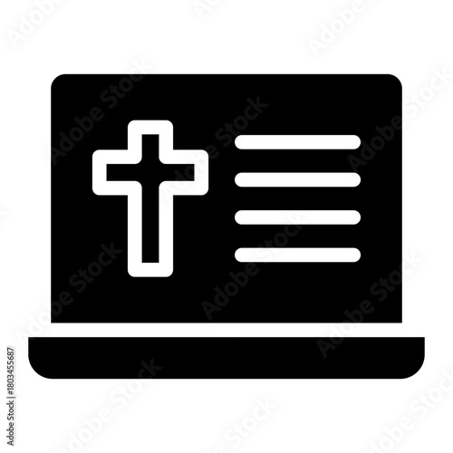 Online religion  icon glyph style vector